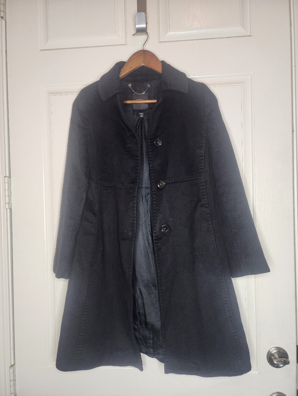 Weekend Max Mara Pure Virgin Wool Black Tailored Coat Jacket Quiet Luxury